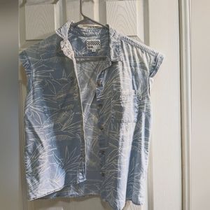 VANS denim floral shirt